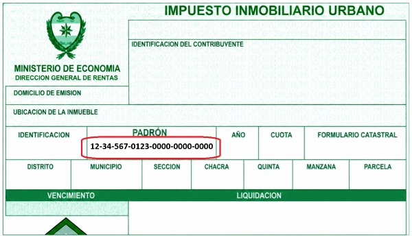 Ubicación del padrón en una boleta